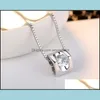 قلادة قلادة قلب قلادة جوهر Sier Box Chain Crystal for Women Girl Party Gift بالجملة 0626WH