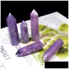 Arts And Crafts Natural Crystal Amethyst Mica Quartz Decorative Singlepointed Sixsided Jade Handpolished Ornaments Healing Wands Rei Dhnql