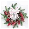 Decorative Flowers Wreaths Artificial Christmas Wreath 12/15Inch Large Pine Cone For Festival Celebration Front Door Wall Window P Ot3Gq