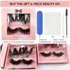 Multi-Layer 8D Fluffy False Eyelashes Mink H￥rtjock Cross Farterfly Nail Beauty Eyelash Set