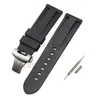 Watchband 24mm Men Watch Bands Black Diving Silicone Rubber Sports Strap Stainless Steel Deployment Buckle tools for Panerai LUMI251d