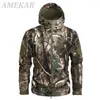 Herrjackor Ryska militärer Herr Camouflage Huvjacka för män Sharkskin Softshell Army Tactical Coat Multicamo Woodland