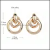 Charme Arrivée Mode Za Or Boucles D'oreilles En Métal Pour Les Femmes Steam Punk Big Round Design Déclaration Boucles D'oreilles Bijoux Livraison Géométrique Otzpi