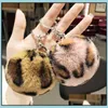 Keychains Lanyards Lanyards Leopard Ball Cute Keychain Bag Car Pendant Pompom Love Key Chain 도매 패션 액세서리 창의적 OTG6B