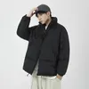 Piumino da uomo 2022 Abbigliamento invernale in cotone Tendenza casual Cappotto con colletto alla coreana Giacca oversize alla moda da strada ampia e calda