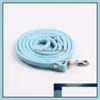 الياقات الكلاب Leashes Leash Plain Pue Pu Supplies Small Pet Supplies Mticolor