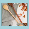 Skedar l￥ng sked tr￤ 33 cm 13 tum naturligt tr￤handtag f￶r soppa matlagning omr￶rare k￶ksverktyg SN4337 Drop Delivery Hom HomeFavor Dhuki