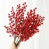 Decorative Flowers 60cm Christmas Berries Artificial Bouquet Holly Branch Fake Plant For Home Decor Decoration Navidad 2022 Year