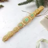 أحزمة Neovisson Morocco Jewelry Jewelry Belt Laries Gress Gress Mintgreen Crystal Gold Color Length