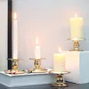 Kerzenhalter 2 stücke Metall Kerzenständer Dekoration Gold Galvanik Duftende Tasse Europa Stil Home Restaurant Dekor