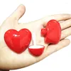 보관 병 5ml 빨간 심장 모양의 립글로스 빈 튜브 휴대용 화장품 포장 채우기 병 우아한 플라스틱 립글로스 용기