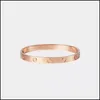 Bangle Gold Mens Bracelets Designer Bangles Love Bracelet Titanium Steel Sier Rose Braclets Vrouwen Mannen Schroef Schroevendraaier Sieraden Coup Dhuxv