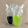 500pcs clear doypack 250ml 350ml 420ml 500ml plastic stand up spout spout riquid back beverage spoun