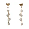 Dangle Earrings YYGEM Office Style Natural Cultured White Freshwater Pearl Gold Plated Elephant Shape Stud