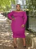 Abiti taglie forti Compleanno per donna 2022 Abito lungo natalizio Abiti curvy Bodycon Midi Goccia all'ingrosso