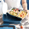 Set di stoviglie Scatole termiche per il pranzo Bento Case con coperchio Cucchiaio Stoviglie Contenitore per la conservazione sigillato della scuola per bambini portatile Heatad