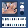 Unghie finte 24 pezzi/scatola dolce testa corta nail art copertura completa staccabile artificiale finta ballerina stampa sui suggerimenti