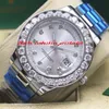 Luksusowe zegarki męskie Białe złoto Bigger Diamond Automatyczny ruch modowy marka męska zegarek zegarek173w