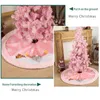 Рождественские украшения розовая юбка для дерева плюшевая мех рождественский ковер веселый орнамент год навидад домашний декор
