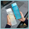 Vattenflaskor Portable Plastic Bottle Creative Matte Cup Outdoor Juice Leakproof Sports With Rope Travel Cam Drop Delivery Home Gard Otasd