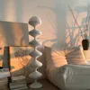 바닥 램프 빈티지 골드 5 램프 어린이 현대 나무 깃털 촛대