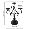 Titulares de vela 3 Candelabra de ferro forjado Stand Pillar Black Stand para Mantle Fireplace Wedding Decoration Table Centerpieces