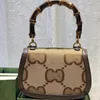 Diseñador tendencia personalidad todo bambú oblicuo hombro moda compras mano mujer carta Popular Tote