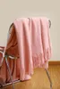 Filtar Nordic Sticked Filt Travel med Tassels Soffa Office Siesta Shawl Stripe Air Conditioning For Bed Cape