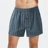 Menas de dormir masculinas cuecas boxer shorts caseiros clássicos listrados masculino penteado da família respirável solta calças curtas de calças domésticas à venda A8
