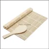 Suşi aletleri bambu silindir panjurları kürek ile beyaz deri perde seti yapmak mutfak artefakt drop dağıtım ev bahçe yemek çubuğu otu7g