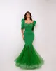 2023 ￁rabe Aso Ebi Green Sereia Prom Vestidos de Promo￧￣o Bedida Pearls Evening Festa formal Segunda recep￧￣o Vestidos de noivado de anivers￡rio ZJ739