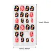 False Nails 24st/Lot Candy Nail Tips Press On Children Cartoon Full Cover Kid Lim Self Fake Art for Girls Manicure