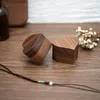 Smycken påsar hjärta form massiv trä ring box arrangör örhängen hållare med lock förslag engagemang gåva dropship