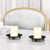 Candle Holders 4 Pieces Of Creative American Black Iron Plate Candlestick Decoration Led Base Wedding Venue Layout Props