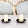 Candle Holders 4 Pieces Of Creative American Black Iron Plate Candlestick Decoration Led Base Wedding Venue Layout Props