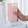 Cajas de almacenamiento automáticas, caja de algodón para cosméticos, tipo prensa, contenedor para almohadillas a prueba de polvo, soporte para almohadillas de maquillaje para tocador de dormitorio