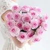 Decorative Flowers 5Pcs 44cm Simulation Rose Artificial Decoration Home Bride Hand Hold Fake Wedding Decor