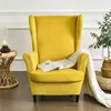 Chair Covers Velvet Wingback Cover Yellow 2 Piece Nordic Stretch Spandex Wing Back Sofa Slipcovers Armchair For Living Room