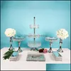 Ander bakware stuk 13pcs cake stand set sier metalen cupcake houder dessert display bord serveerschotel drop levering home tuin otbln