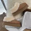 Koyun derisi terlik platformu kadın kar botları tasarımcısı Avustralya önyükleme kapalı gerçek deri sıcak kürk patik tazz terlik evi ayakkabı kış tembel ayakkabı