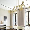 Подвесные светильники в скандинавском стиле, постмодернистская люстра для гостиной, творческая личность, простая модная ресторанная кованая цепочка, стеклянная лампа
