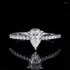 Кластерные кольца Boeycjr 925 Silver Sharp Prongs 1ct Pear Cut 5 8 мм D Цвет Moissanite VVS Обручальное обручальное кольцо для женщин