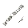 Watchband 22mm 24mm Men Full Polished Solid Stainless Steel Watch Band Strap Folding Safety Buckle Bracelet Accessories For Breitl200w