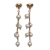 Dangle Earrings YYGEM Office Style Natural Cultured White Freshwater Pearl Gold Plated Elephant Shape Stud