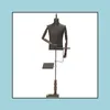 Mannequin 2Style Male Body Half Length Model Suit Trousers Rack Display Clothing Store Wood Dase Adjustable Height One Pie Drop De202T