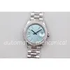 Fashion Womens Watch 28mm Ice Blue Cadran Datejust Ref.279136 Diamond Bezel Top-Quality White Gold Stainless Steel Band Automatic Lady Wristwatch Gift