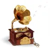 Decorative Figurines Creative Retro Gramophone Model Music Desktop Decoration Ornaments Nordic Home Decor Clockwork Box Crafts Classic Cars