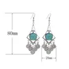 Vintage trendy bengle earring mode legering Boheemse turquoise kwastoor oorbellen voor vrouwen sieraden