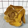 Decorative Flowers Glitter Gold Powder PE Rose Flower Large Artificial Decoration Wedding Stage Background Decor Christmas