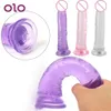 Sex Toy Dildo OLO Anal Butt Plug Giocattoli realistici Masturbazione femminile Gelatina di cristallo per coppie con ventosa